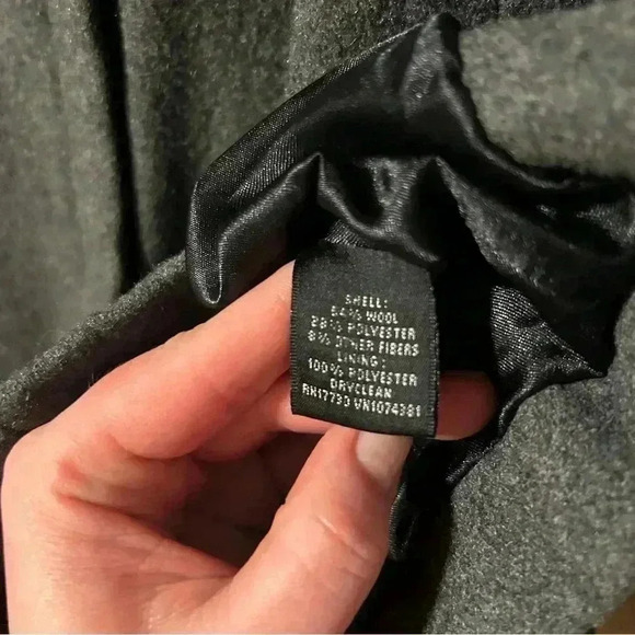 Mossimo Charcoal Grey Wool Blend Coat | Asymmetrical Zip | Size L - Picture 9 of 10